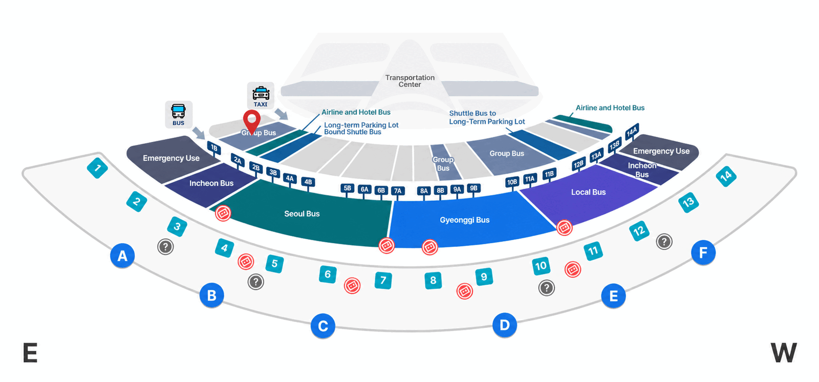 Incheon T1 boarding map